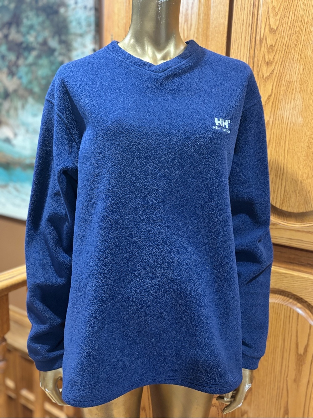 Helly Hansen Men's Deep Blue V-Neck Fleece Sweater